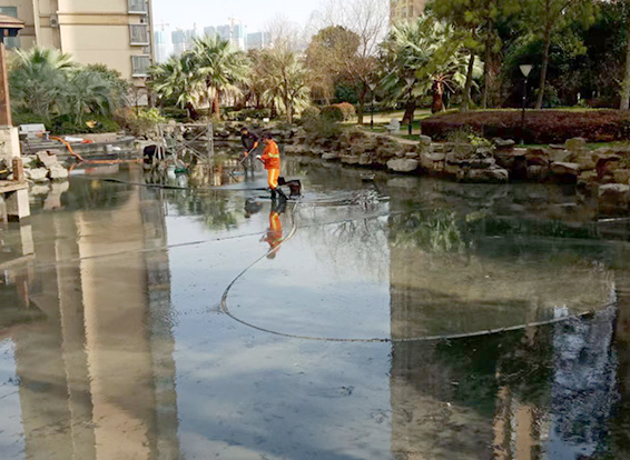 德安景观池淤泥清理